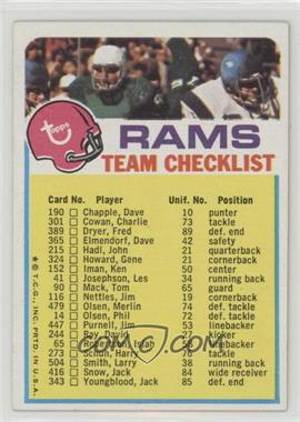 1973 Topps Team Checklists - [Base] #_LOAR.1 - Los Angeles Rams (One Star on Front)