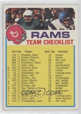 1973 Topps Team Checklists - [Base] #_LOAR.1 - Los Angeles Rams (One Star on Front)