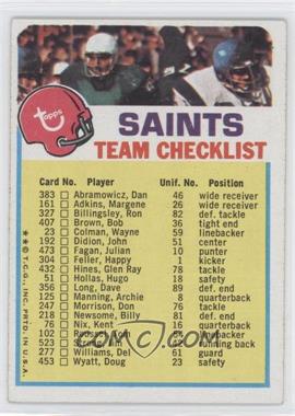 1973 Topps Team Checklists - [Base] #_NEOS.1 - New Orleans Saints (One Star on Front)