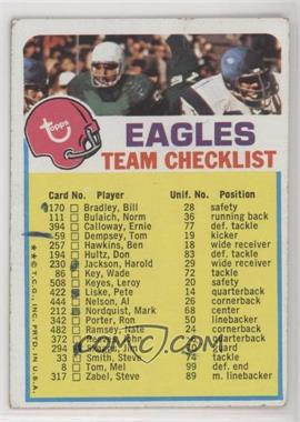 1973 Topps Team Checklists - [Base] #_PHEA.2 - Philadelphia Eagles (Two Stars on Front) [Poor to Fair]
