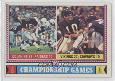 1974 Topps - [Base] #462 - Championship Games - Ken Stabler, Fran Tarkenton