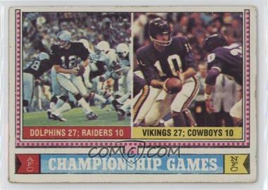 1974 Topps - [Base] #462 - Championship Games - Ken Stabler, Fran Tarkenton