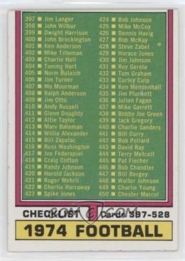 1974 Topps - [Base] #498 - Checklist