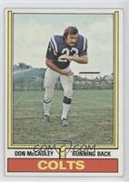 Don McCauley (1972 Stats on Back)