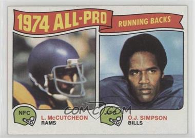 1975 Topps Base 209 O J Simpson Lawrence Mccutcheon 1975 Topps Base 209 O J Simpson Lawrence Mccutcheon
