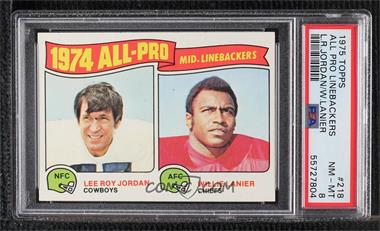 1975 Topps - [Base] #218 - Willie Lanier, Lee Roy Jordan [PSA 8 NM‑MT]