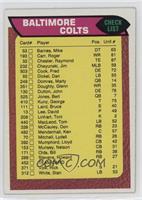 Baltimore Colts Team Checklist