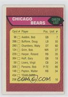 Chicago Bears Team Checklist