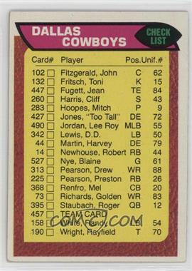 1976 Topps - [Base] #457 - Dallas Cowboys Team Checklist