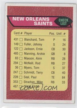 1976 Topps - [Base] #467 - New Orleans Saints Team Checklist