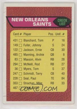 1976 Topps - [Base] #467 - New Orleans Saints Team Checklist
