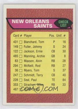 1976 Topps - [Base] #467 - New Orleans Saints Team Checklist