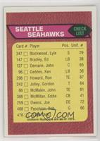 Seattle Seahawks Team Checklist