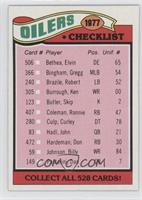 Team Checklist - Houston Oilers
