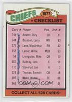 Team Checklist - Kansas City Chiefs [Poor to Fair]