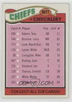 Team Checklist - Kansas City Chiefs [Good to VG‑EX]