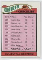 Team Checklist - Kansas City Chiefs