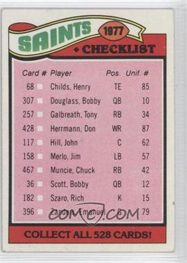 1977 Topps - [Base] #217 - Team Checklist - New Orleans Saints