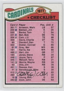 1977 Topps - [Base] #223 - Team Checklist - St. Louis Cardinals [Good to VG‑EX]