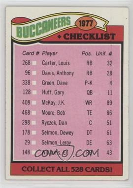 1977 Topps - [Base] #227 - Team Checklist - Tampa Bay Buccaneers [Good to VG‑EX]