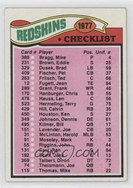 1977 Topps - [Base] #228 - Team Checklist - Washington Redskins [Good to VG‑EX]