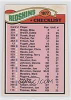 Team Checklist - Washington Redskins