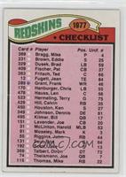 Team Checklist - Washington Redskins [COMC RCR Poor]