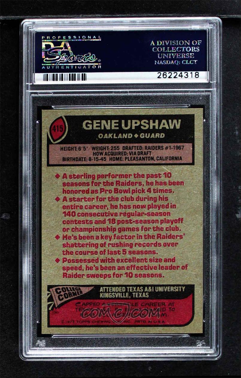 1977 Topps Base 415 Gene Upshaw Psa 8 Nm Mt
