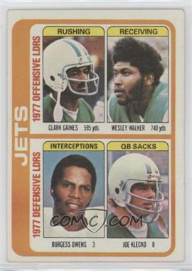 1978 Topps - [Base] #519 - Clark Gaines, Wesley Walker, Burgess Owens, Joe Klecko