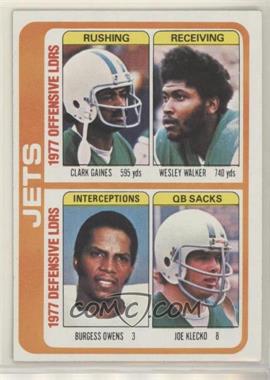 1978 Topps - [Base] #519 - Clark Gaines, Wesley Walker, Burgess Owens, Joe Klecko