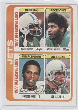 1978 Topps - [Base] #519 - Clark Gaines, Wesley Walker, Burgess Owens, Joe Klecko