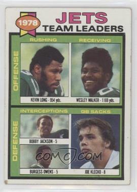 1979 Topps - [Base] #226 - Kevin Long, Wesley Walker, Bobby Jackson, Burgess Owens, Joe Klecko [Poor to Fair]