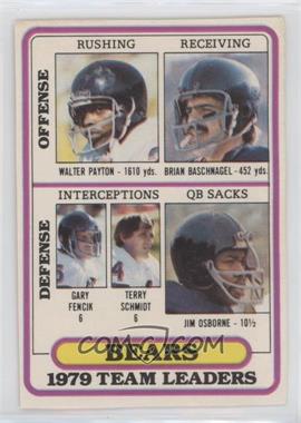 1980 Topps - Team Checklist Poster Cards #226 - Chicago Bears (Walter Payton, Brian Baschnagel, Gary Fencik, Terry Schmidt, Jim Osborne)