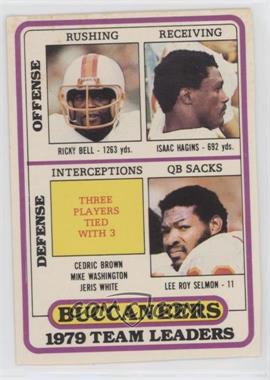 1980 Topps - Team Checklist Poster Cards #282 - Tampa Bay Buccaneers (Ricky Bell, Isaac Barnett, Cedric Benson, Mike Washington, Jeris White, Lee Roy Selmon)