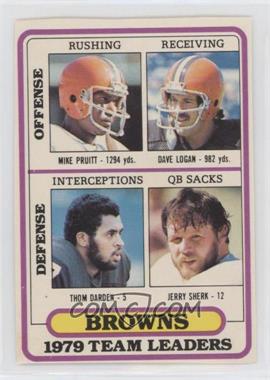 1980 Topps - Team Checklist Poster Cards #376 - Cleveland Browns (Mike Pruitt, Dave Logan, Thom Darden, Jerry Sherk)