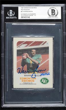 1981 Red Rooster Edmonton Eskimos - [Base] #_WAMO - Warren Moon [BAS BGS Authentic]