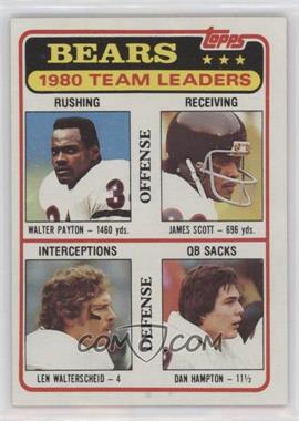 1981 Topps - [Base] #264 - Team Leaders - Walter Payton, James Scott, Len Walterscheid, Dan Hampton