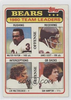 1981 Topps - [Base] #264 - Team Leaders - Walter Payton, James Scott, Len Walterscheid, Dan Hampton