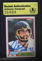 Dan Fouts [BAS Beckett Auth Sticker]