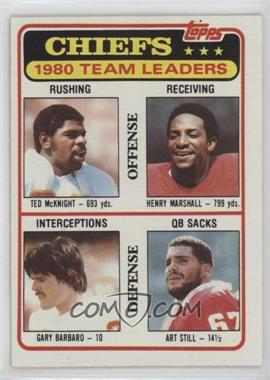 1981 Topps - [Base] #394 - Ted McKnight, Henry Marshall, Gary Barbaro, Art Still