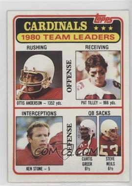 1981 Topps - [Base] #468 - Ottis Anderson, Pat Tilley, Ken Stone, Curtis Greer, Steve Neils