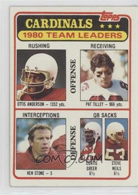 1981 Topps - [Base] #468 - Ottis Anderson, Pat Tilley, Ken Stone, Curtis Greer, Steve Neils