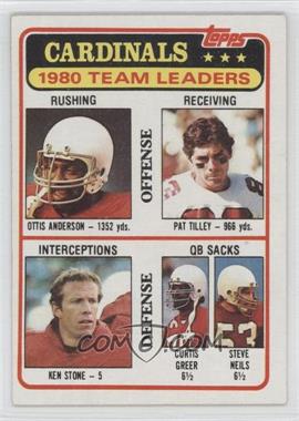 1981 Topps - [Base] #468 - Ottis Anderson, Pat Tilley, Ken Stone, Curtis Greer, Steve Neils