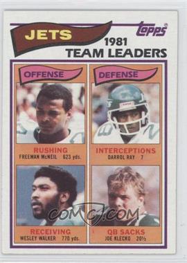 1982 Topps - [Base] #160 - Freeman McNeil, Darrol Ray, Wesley Walker, Joe Klecko (1981 Jets Team Leaders)