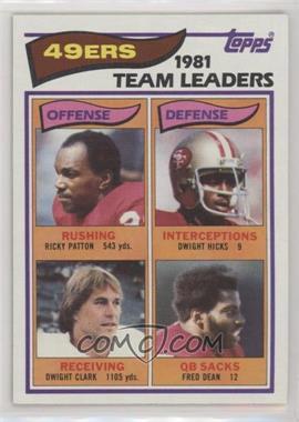 1982 Topps - [Base] #477 - Ricky Patton, Dwight Hicks, Dwight Clark, Fred Dean