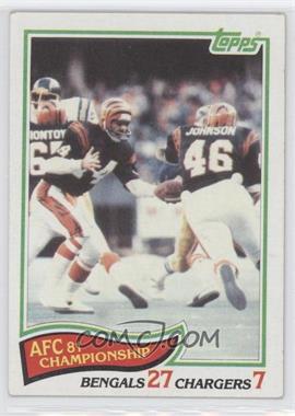 1982 Topps - [Base] #7 - AFC 81 Championship Bengals Chargers
