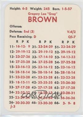 1983 APBA Football 1982 Season - [Base] #_GRBR.1 - Greg Brown