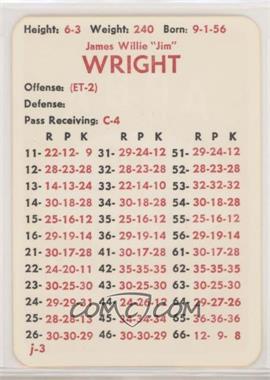 1983 APBA Football 1982 Season - [Base] #_JAWR - James Wright