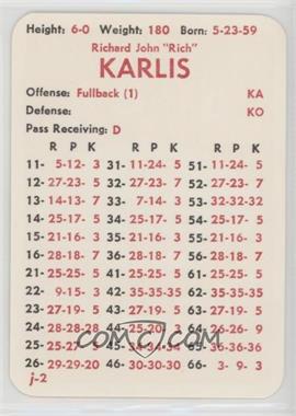 1983 APBA Football 1982 Season - [Base] #_RIKA - Rich Karlis
