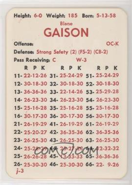 1984 APBA Football 1983 Season - [Base] #_BLGA - Blane Gaison